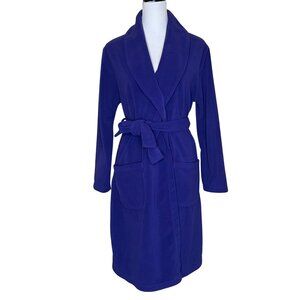 Cheressi Vintage Purple Fleece Tie Wrap Robe Housecoat Cozy Comfy Winter Sz Sm